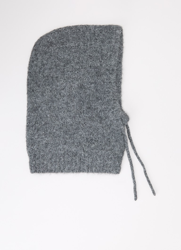 OPUS Dames Asnoopy balaclava in wolblend in de kleur Lichtgrijs, maat: ONE SIZE