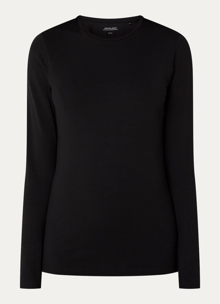 OPUS Dames Smilla longsleeve met stretch in de kleur Zwart, maat: 42