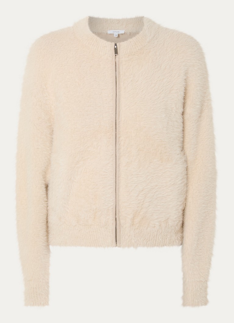 OPUS Dames Dores grofgebreid vest met steekzakken in de kleur Beige, maat: 40