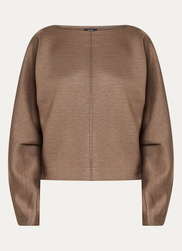 OPUS Dames Gilan sweater met gemêleerd dessin in de kleur Lichtbruin, maat: 36