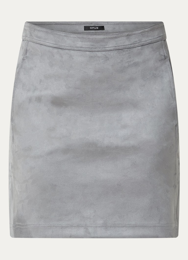 OPUS Dames Relvina Cozy minirok met steekzakken in de kleur Grijs, maat: 34