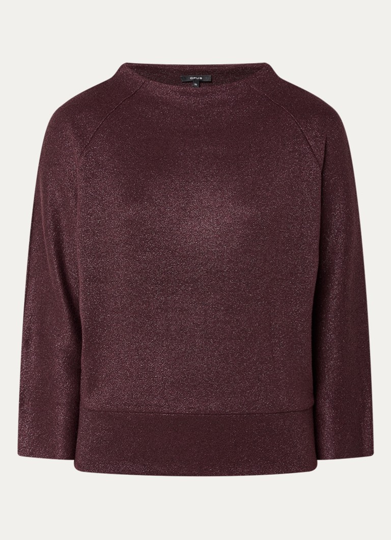 OPUS Dames Glantina trui met lurex in de kleur Kastanjebruin, maat: 44