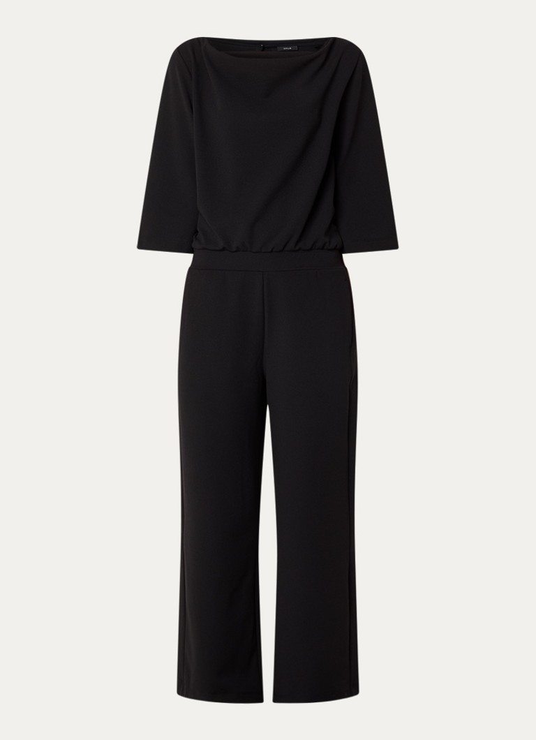 OPUS Dames Mefiza Night loose fit jumpsuit met steekzakken in de kleur Zwart, maat: 34