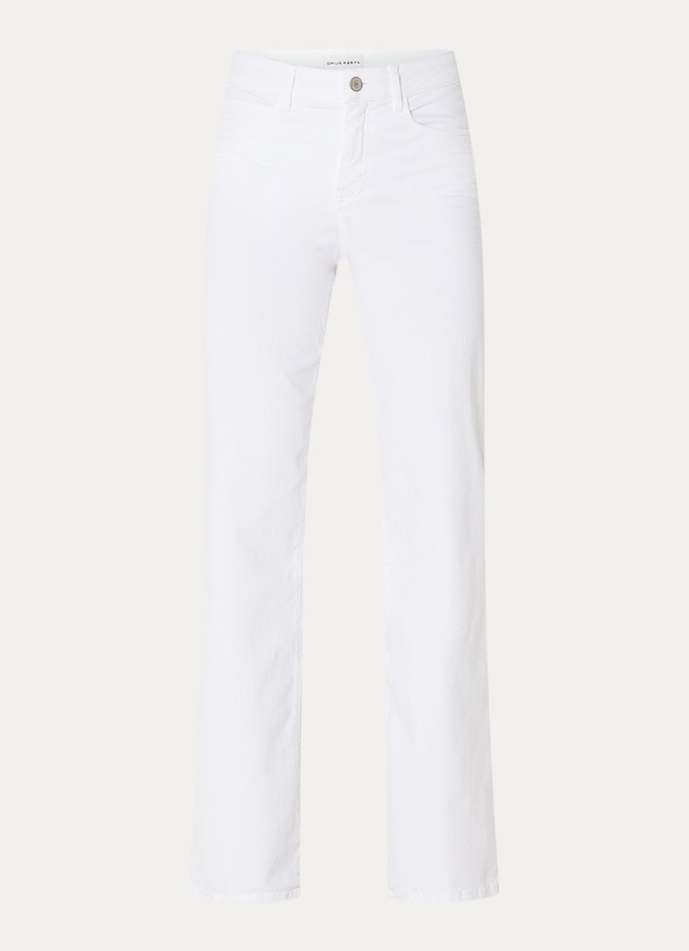 OPUS Dames Melly Modern mid waist slim fit jeans met steekzakken in de kleur Wit, maat: 40/L32