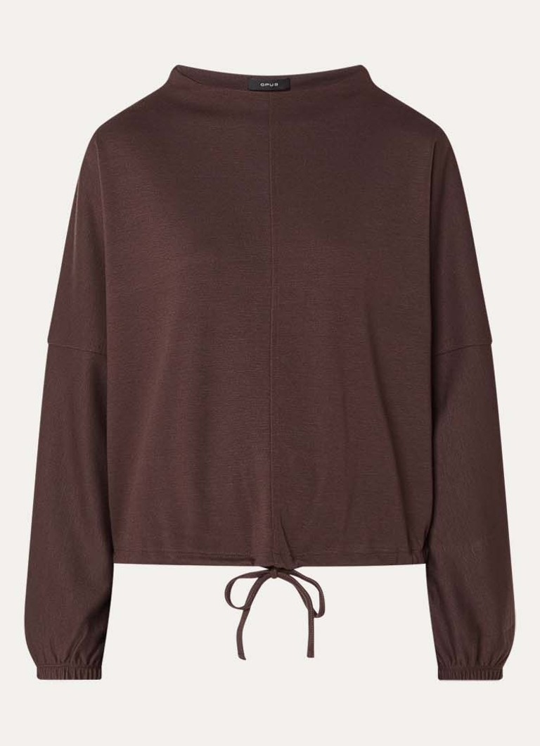 OPUS Dames Gumipa sweater met trekkoord in de kleur Donkerbruin, maat: 44
