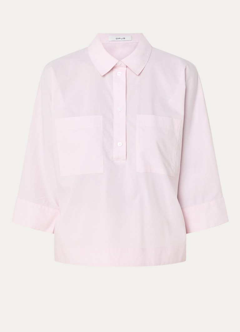 OPUS Dames Fadessa blouse met kraag in de kleur Roze, maat: 36