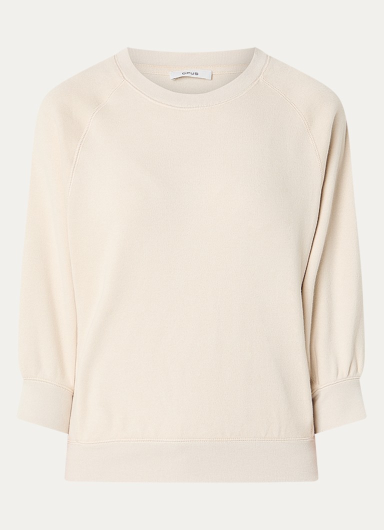 OPUS Dames Garki sweater met ronde hals in de kleur Naturel, maat: 40
