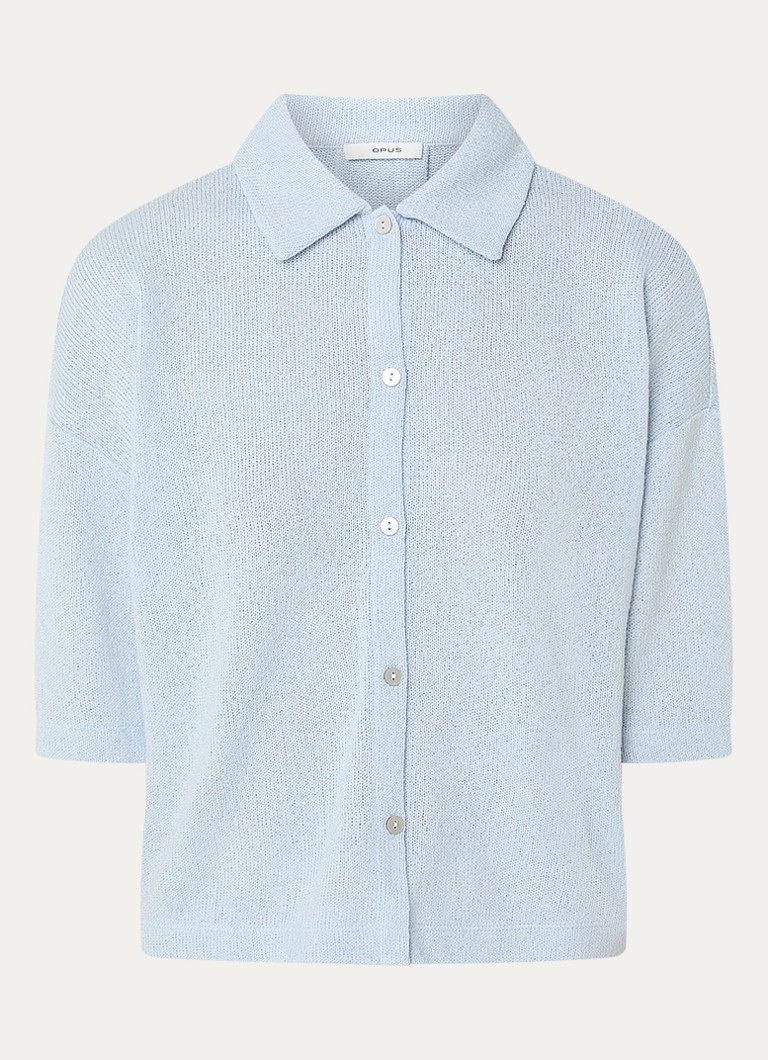 OPUS Dames Sitrica semi-transparante blouse in de kleur Blauw, maat: 38