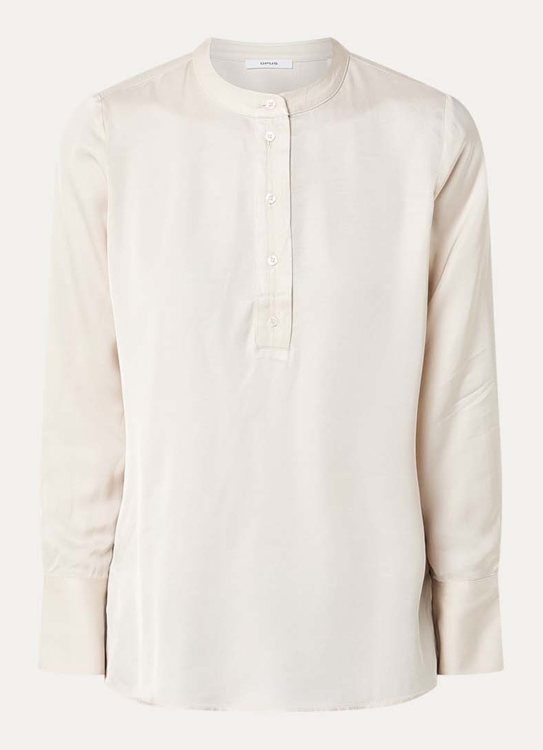 OPUS Dames Fanji tuniek van satijn in de kleur Creme, maat: 36