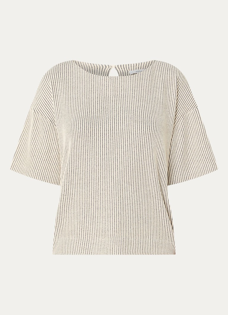 OPUS Dames Gauster top met ribstructuur in de kleur Beige, maat: 38
