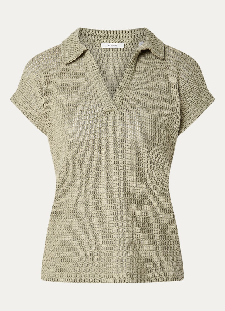 OPUS Dames Somona top met structuur in de kleur Lichtgroen, maat: 40
