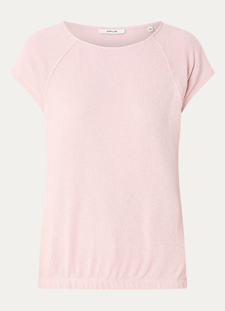 OPUS Dames Svalla top met ronde hals in de kleur Lichtroze, maat: 36