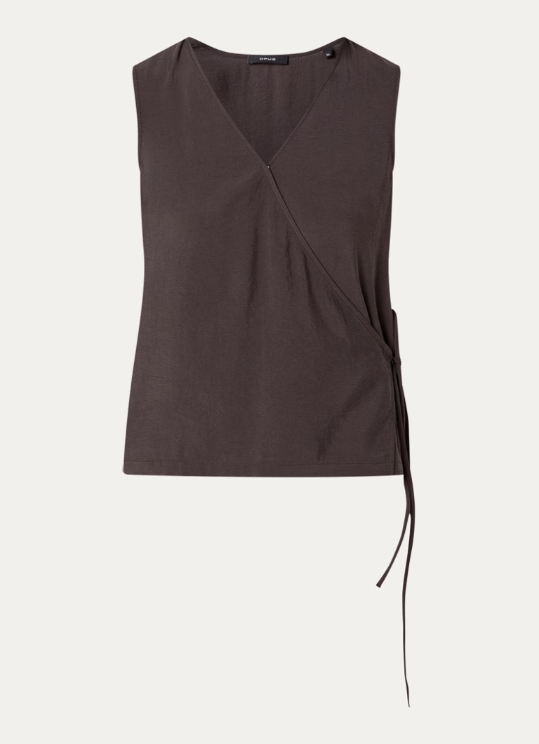 OPUS Dames Tuniek met overslag in de kleur Donkerbruin, maat: 42