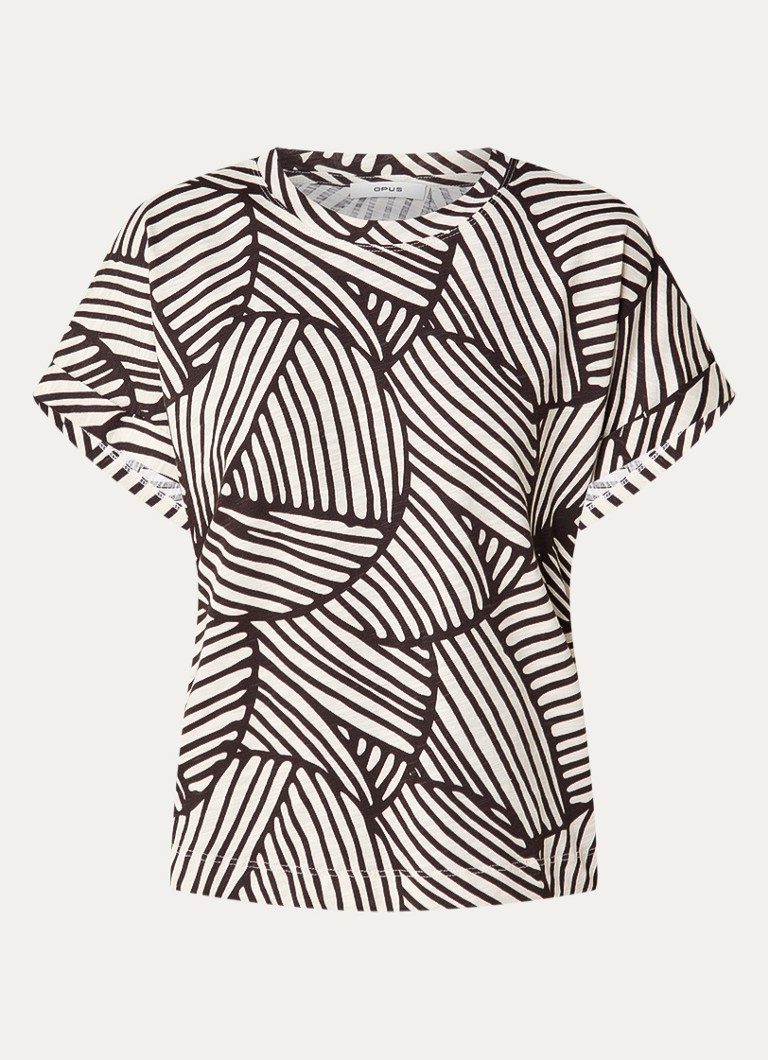 OPUS Dames Soprinti T-shirt van jersey met print in de kleur Bruin, maat: 40
