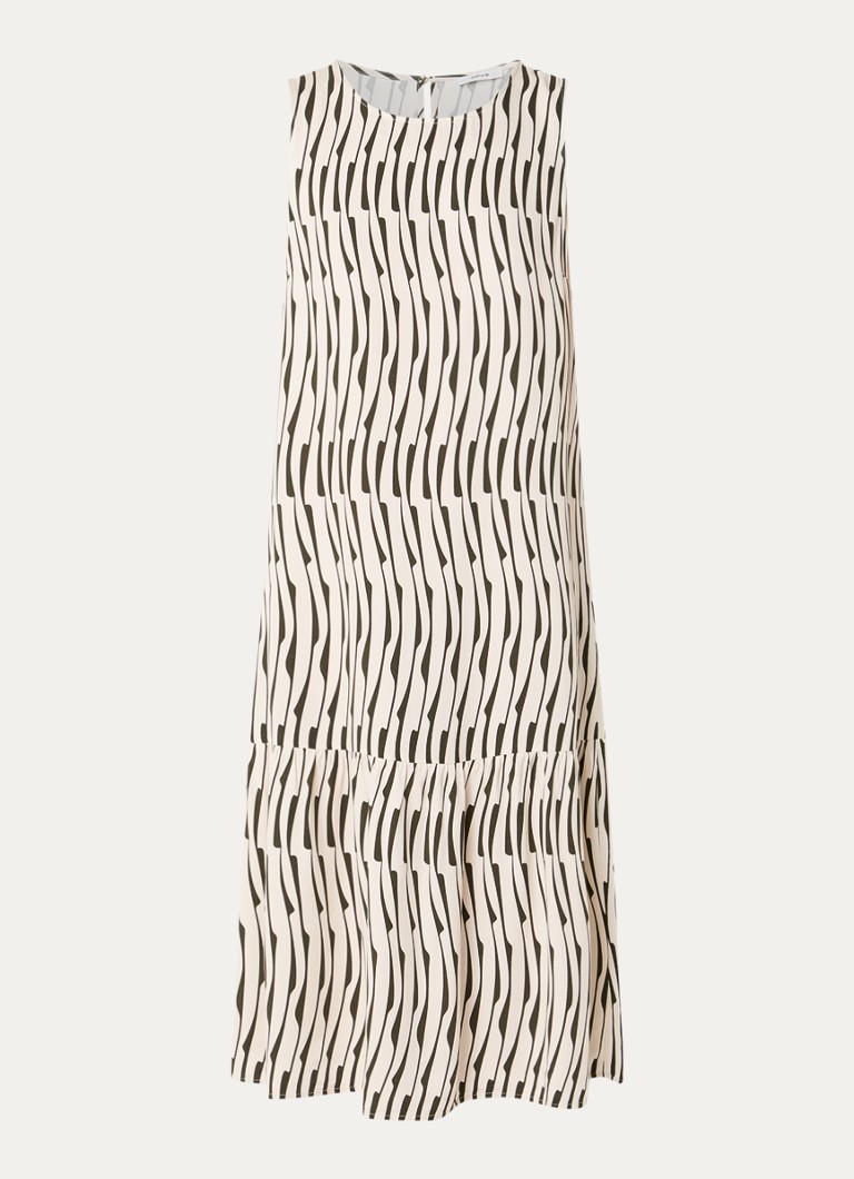 OPUS Dames Wicy midi jurk met print in de kleur Creme, maat: 34