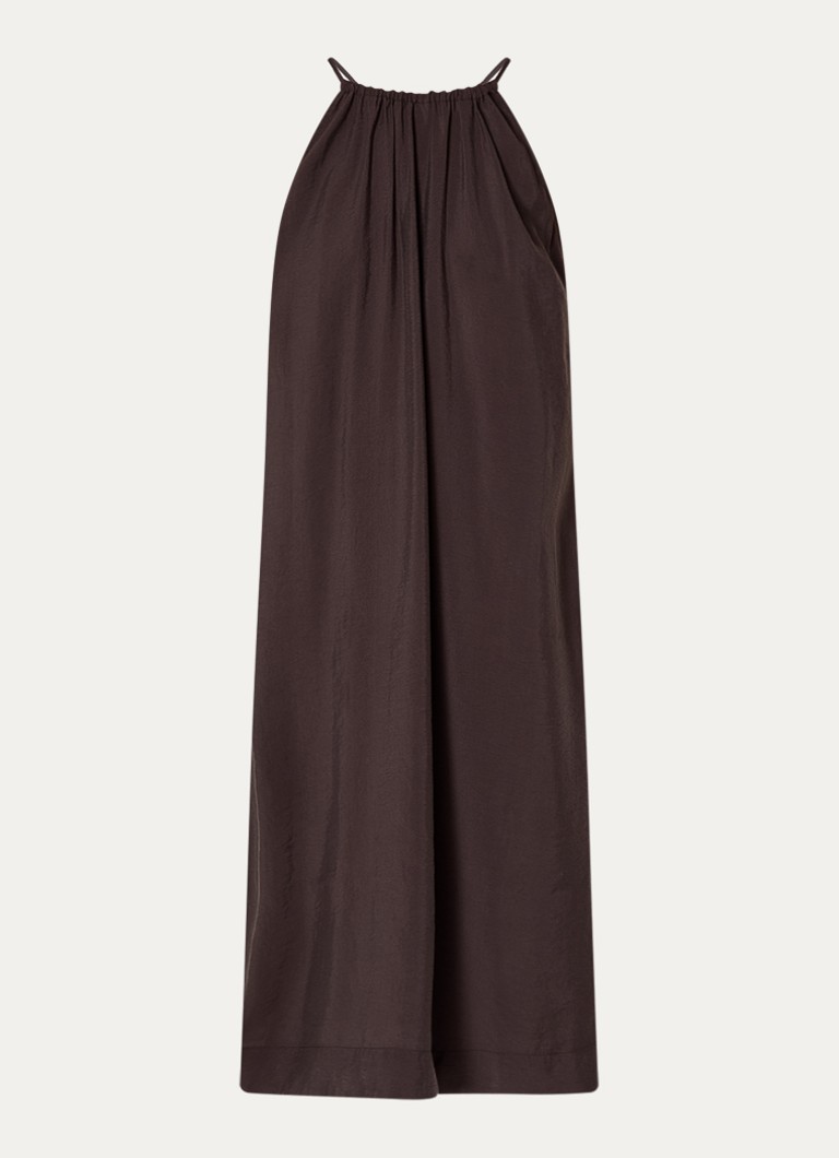 OPUS Dames Widala midi jurk met steekzakken in de kleur Bruin, maat: 34
