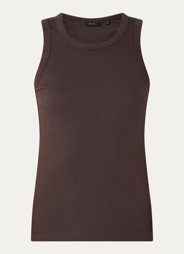 OPUS Dames Ilesso tanktop met stretch in de kleur Bruin, maat: 44