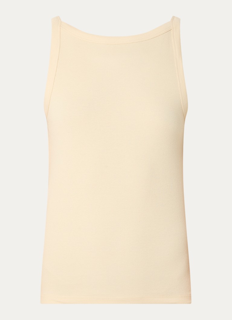 OPUS Dames Izli tanktop met ribstructuur in de kleur Geel, maat: 44