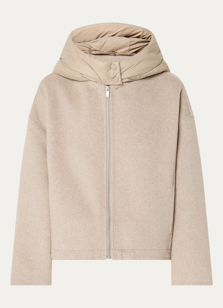 OPUS Dames Hikone jack in wolblend in de kleur Beige, maat: L