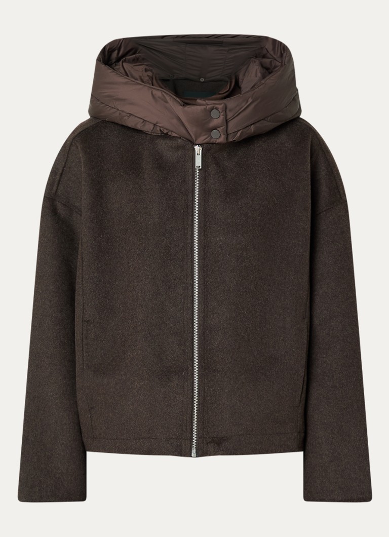 OPUS Dames Hikone jack in wolblend in de kleur Bruin, maat: S