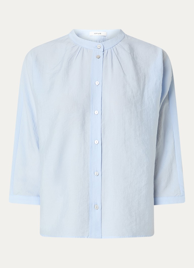 OPUS Dames Fabell blouse met ronde hals in de kleur Lichtblauw, maat: 38