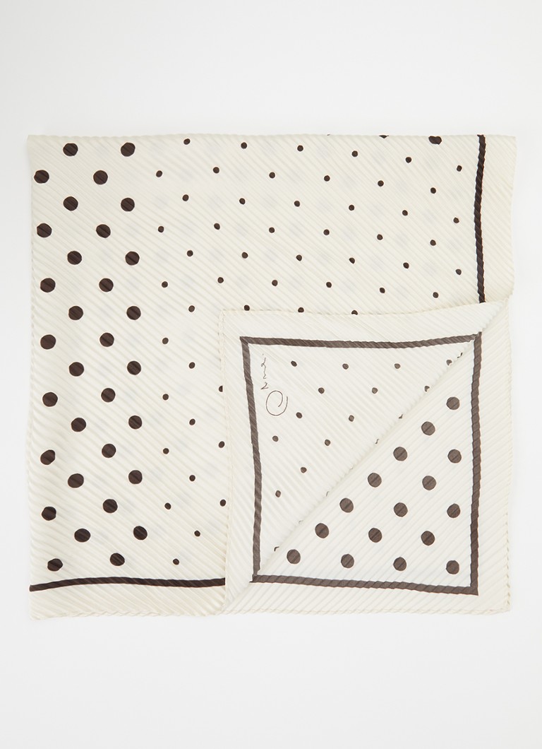 OPUS Dames Arienna sjaal met stippenprint 65 x 65 cm in de kleur Gebroken wit, maat: ONE SIZE