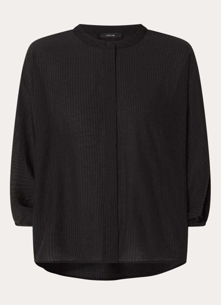 OPUS Dames Blouse met ballonmouw in de kleur Zwart, maat: 40