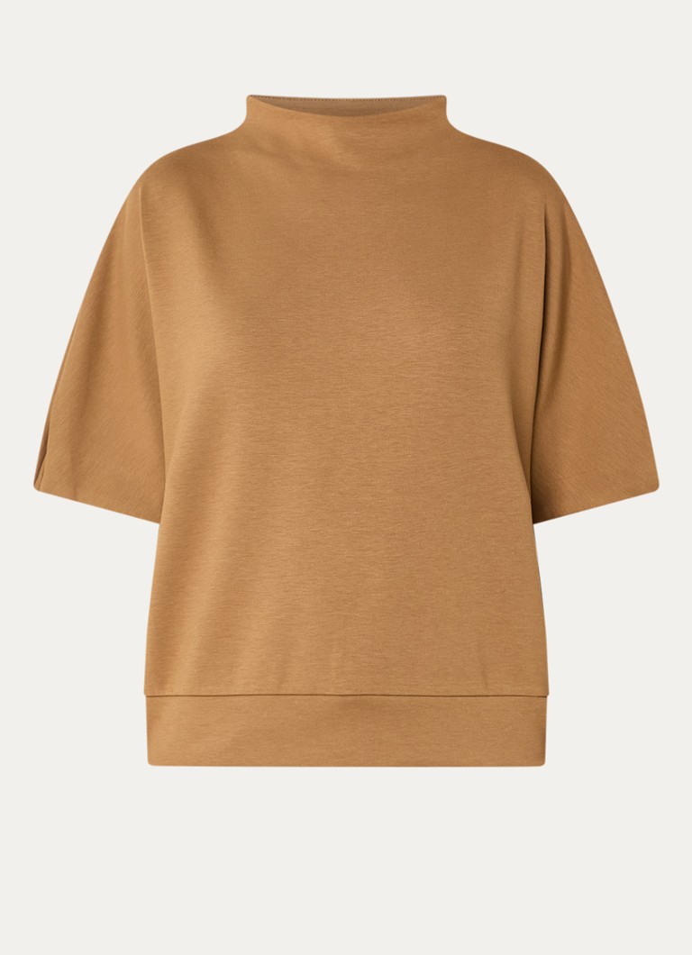 OPUS Dames Golli sweater met opstaande kraag in de kleur Okergeel, maat: 42