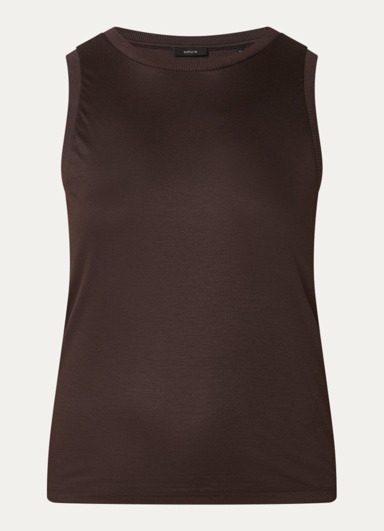 OPUS Dames Inise tanktop met ronde hals in de kleur Donkerbruin, maat: 44