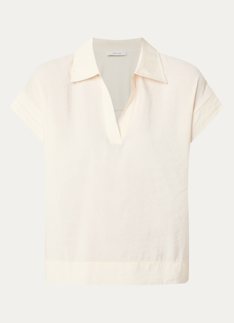 OPUS Dames Siula tuniek met V-hals in de kleur Gebroken wit, maat: 44