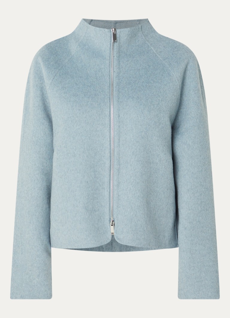 OPUS Dames Helisu jack in wolblend met steekzakken in de kleur Blauw, maat: 40