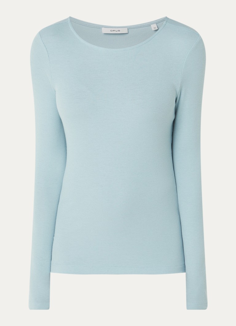 OPUS Dames Smallo longsleeve van jersey in de kleur Blauw, maat: 44