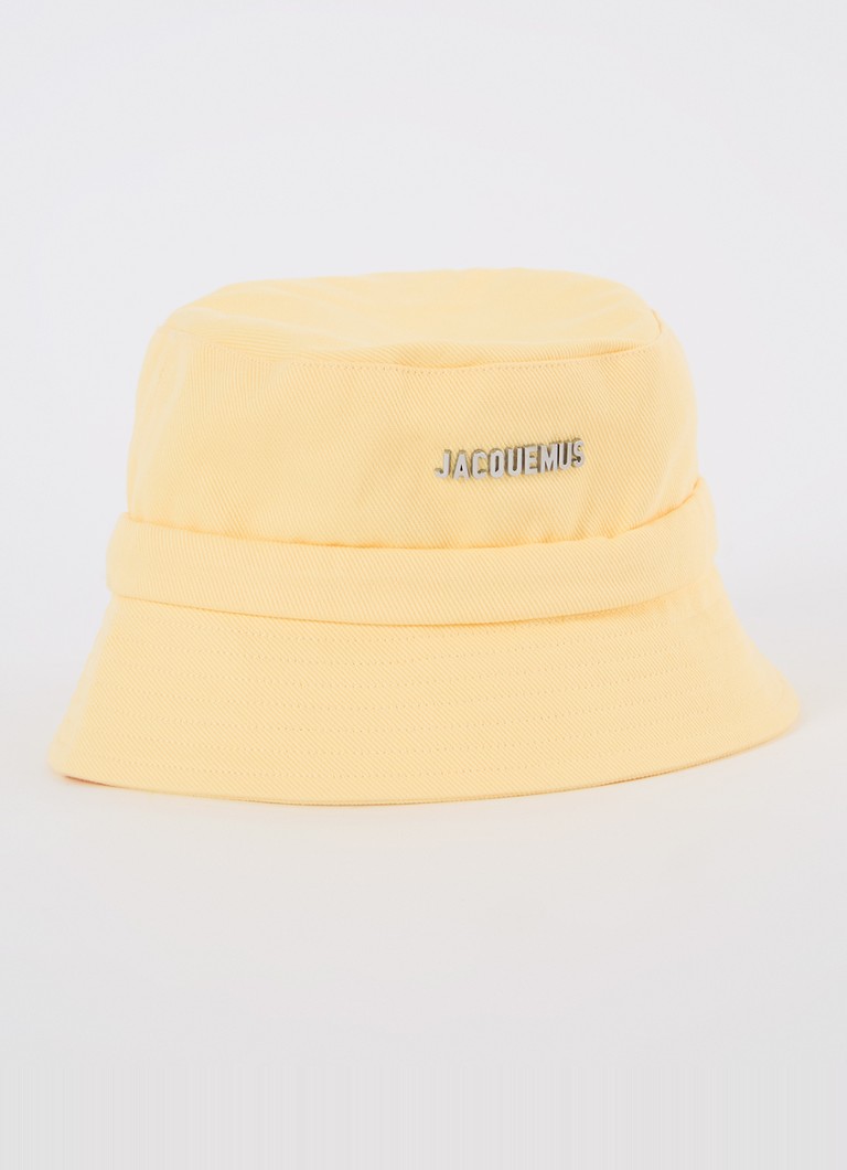 Jacquemus Dames Le Bob Gadjo bucket hoed van canvas in de kleur Geel, maat: 56