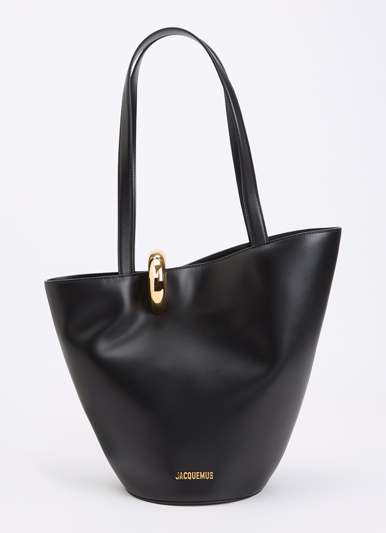 Jacquemus Dames Le Bambola Moyen schoudertas van leer in de kleur Zwart, maat: One Size