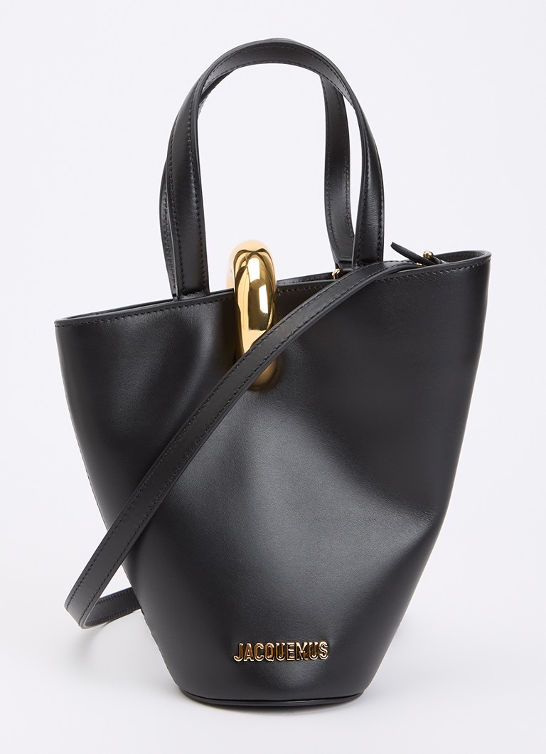 Jacquemus Dames Le Petit Bambola handtas van leer met afneembare schouderriem in de kleur Zwart, maat: One Size