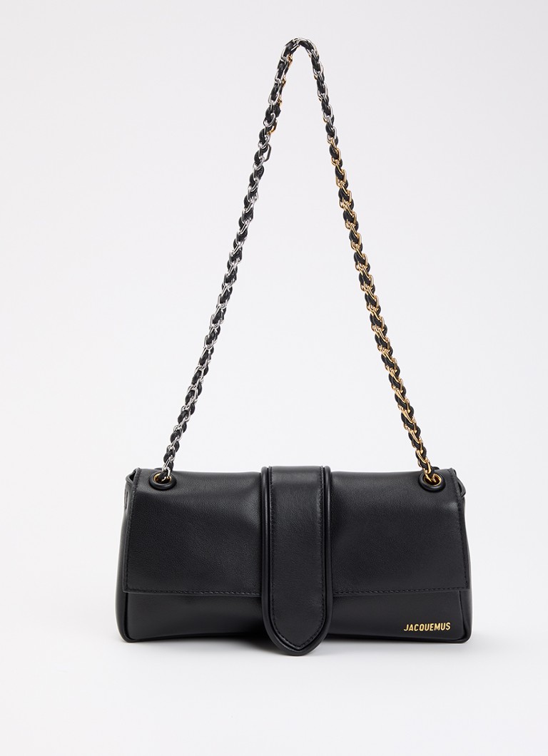 Jacquemus Dames Le Bambino Chaine schoudertas van lamsleer met verstelbare schouderriem in de kleur Zwart, maat: O/S