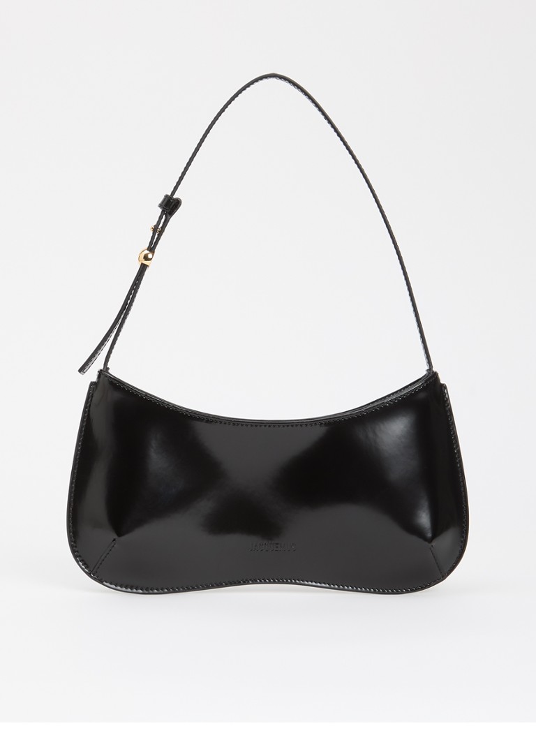 Jacquemus Dames Le Bisou schoudertas van kalfsleer in de kleur Zwart, maat: O/S