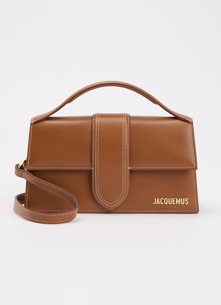 Jacquemus Dames Le Grand Bambino handtas van leer met afneembare schouderriem in de kleur Cognac, maat: O/S