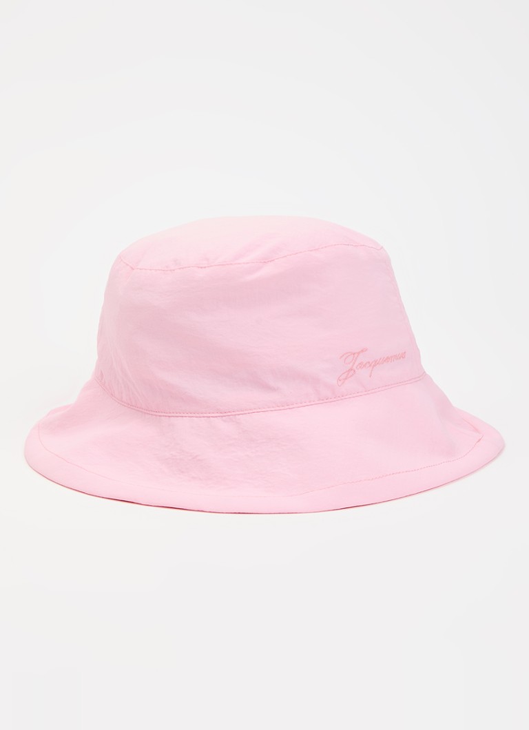 Jacquemus Dames Le Bob bucket hoed met logo in de kleur Lichtroze, maat: 60