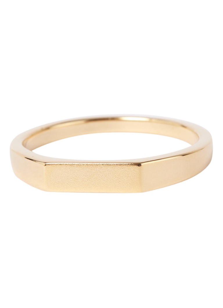 Miansai Heren Thin Geo zegelring van zilver in de kleur Goud, maat: 10