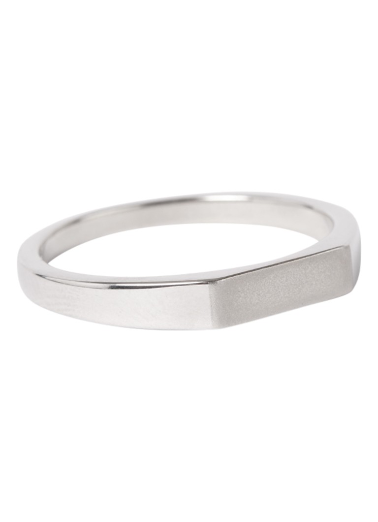 Miansai Heren Thin Geo zegelring van zilver in de kleur Zilver, maat: 10