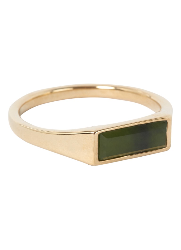 Miansai Heren Thin Lennox Jasper ring verguld in de kleur Goud, maat: 10