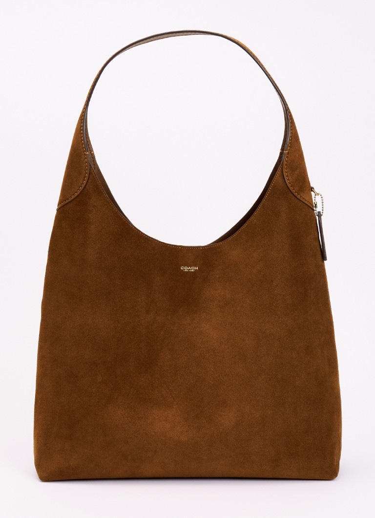 Coach Dames Brooklyn 39 schoudertas van suède in de kleur Cognac, maat: 1SZ