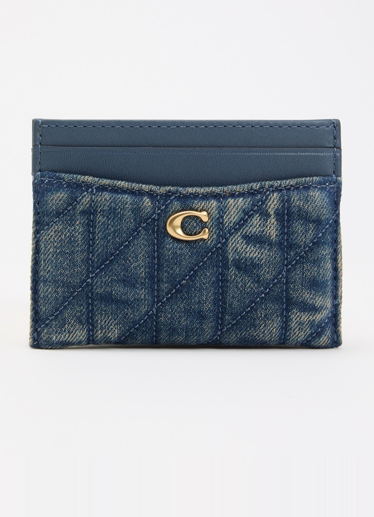 Coach Dames Essential pasjeshouder van denim met quilt patroon in de kleur Indigo, maat: one size