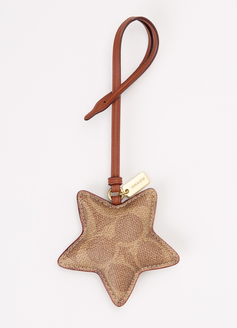 Coach Dames Tasbedel van leer met logoprint in de kleur Cognac, maat: 1SZ