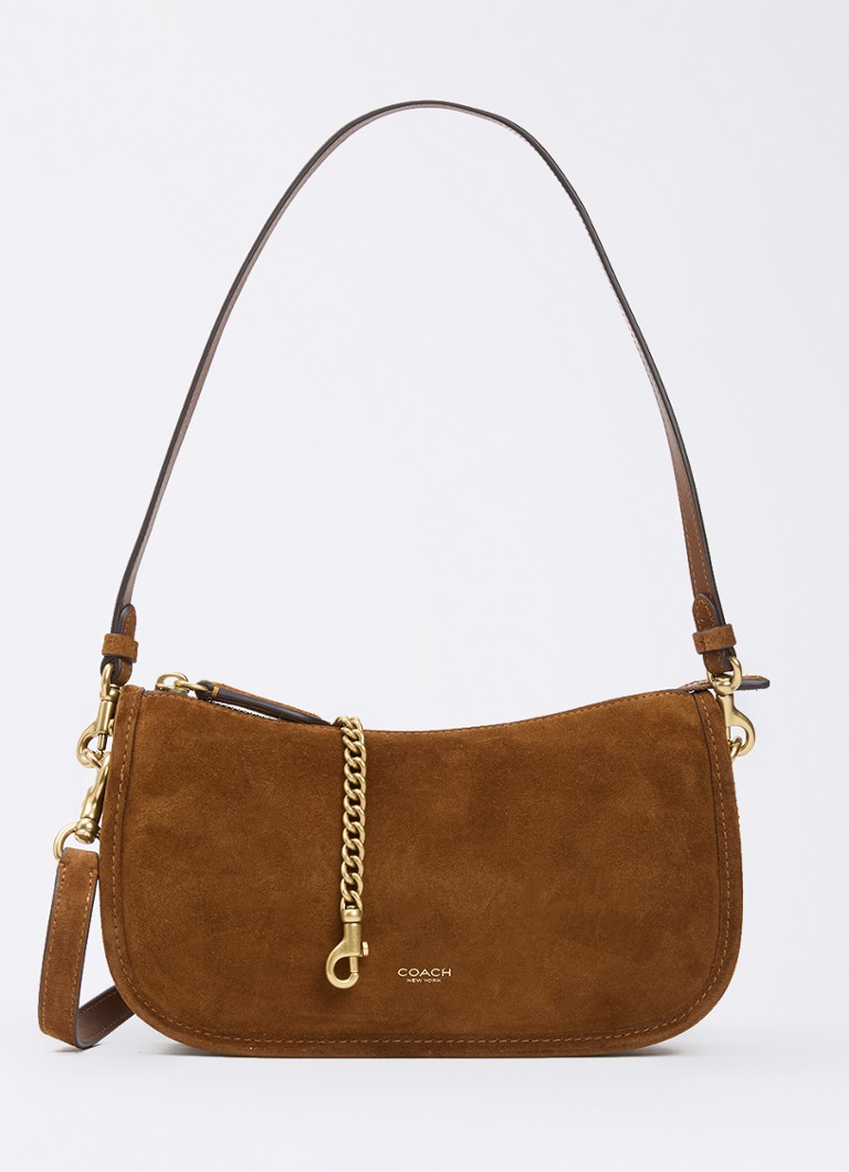 Coach Dames Waverly schoudertas van suéde met afneembare schouderriemen in de kleur Bruin, maat: one size