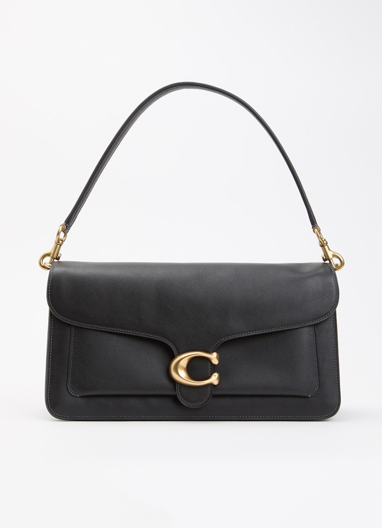 Coach Dames Tabby 36 schoudertas van leer met logo in de kleur Zwart, maat: 1SZ