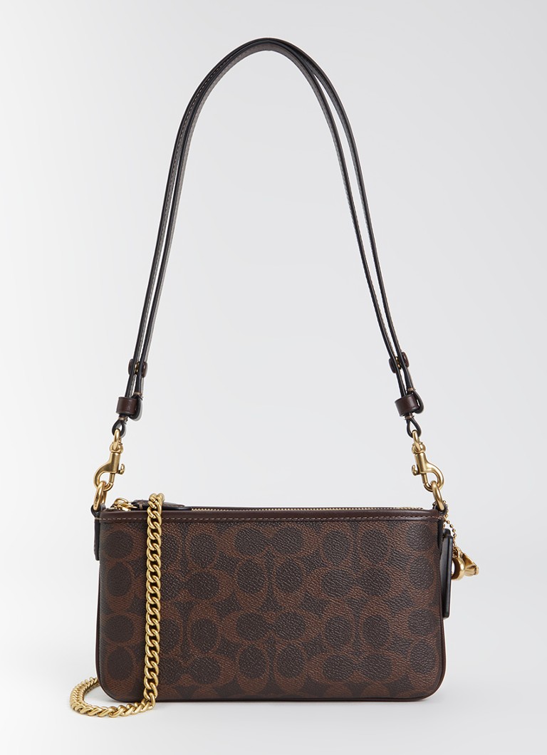 Coach Dames Audry crossbodytas van leer met logoprint in de kleur Bruin, maat: 1SZ