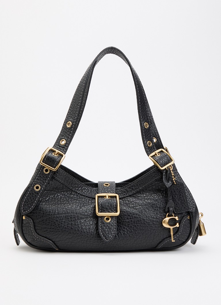 Coach Dames Drifter 31 schoudertas van leer met verstelbare schouderriem in de kleur Zwart, maat: 1SZ