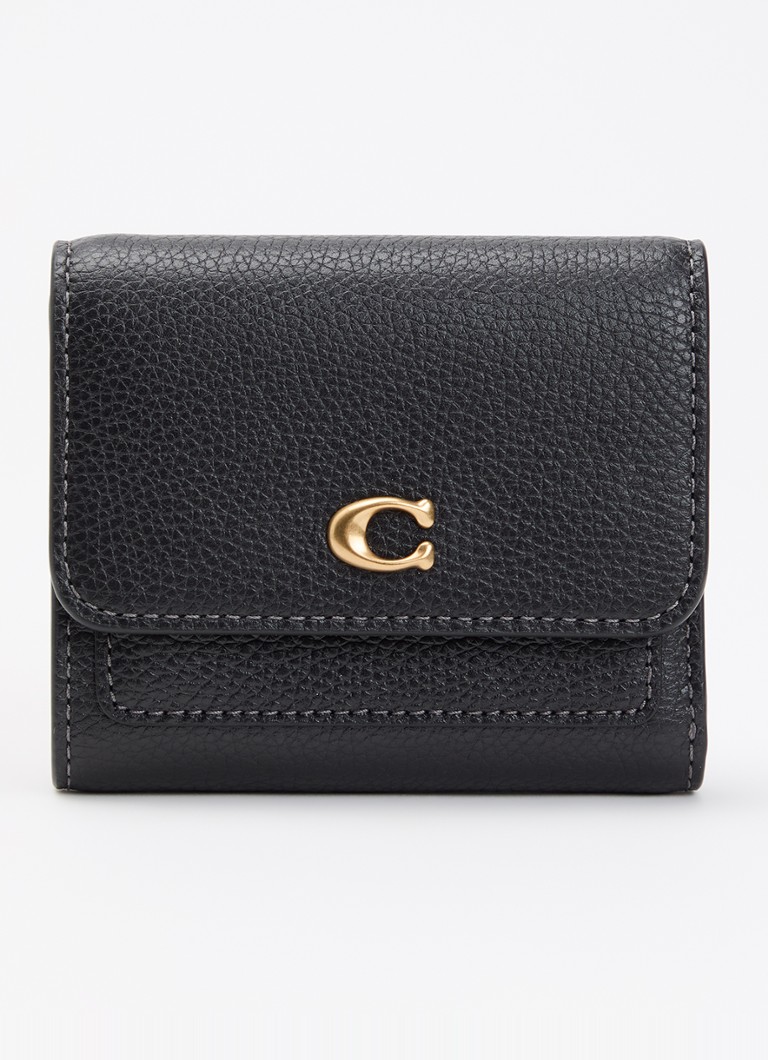 Coach Dames Mila Small portemonnee van leer met logo in de kleur Zwart, maat: 1SZ